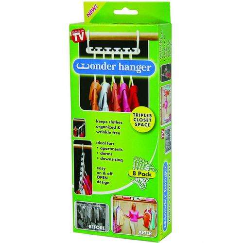 WOUNDER HANGERS TRIPLES CLOSET SPACE (8 PACK) AS SEEN ON TV!!!!!!!!!!!!!!